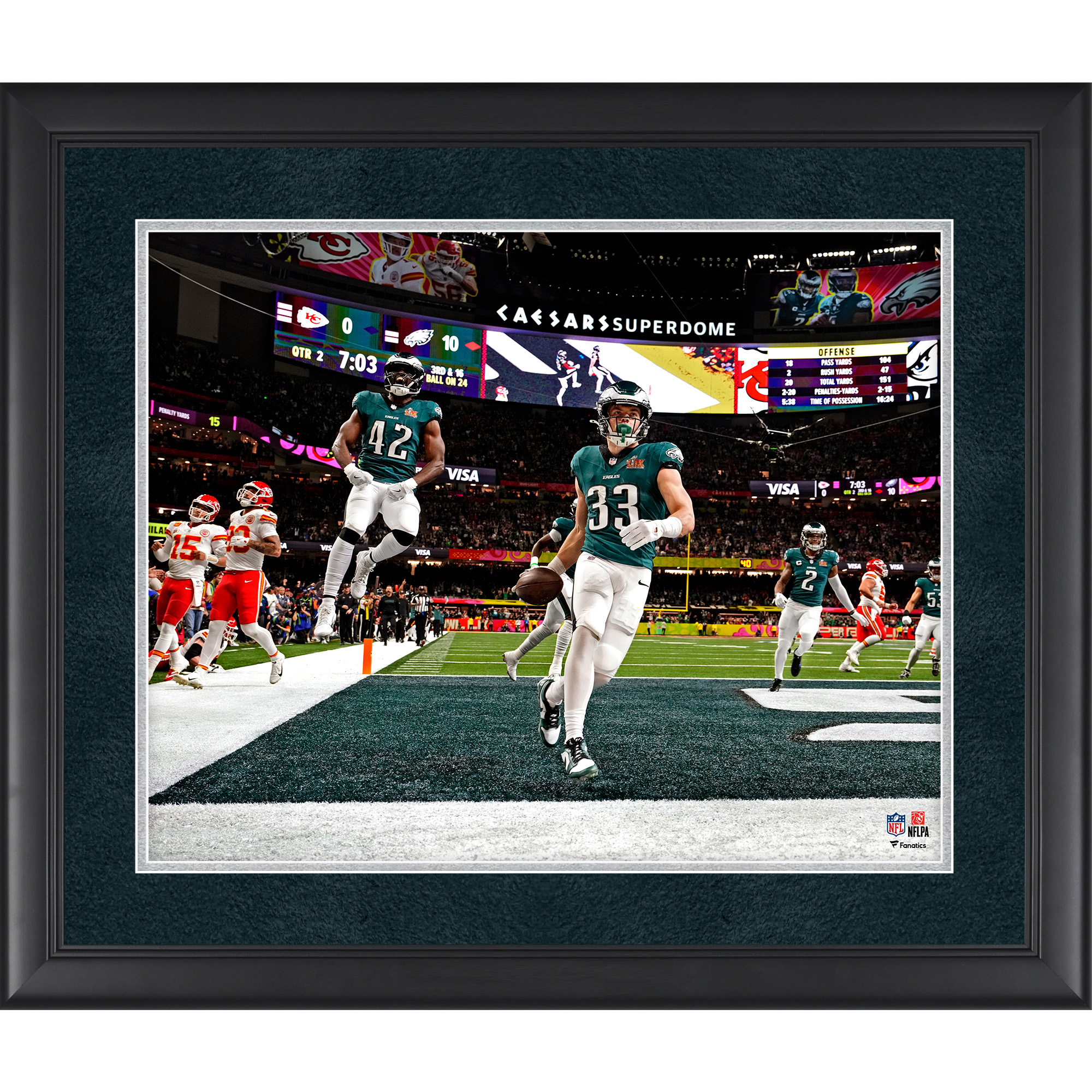 Cooper DeJean Philadelphia Eagles Super Bowl LIX Champions Framed 16" x 20" Pick Six vs. Kansas City Chiefs Photograph