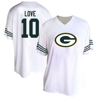 Women's Fanatics Jordan Love White Green Bay Packers Plus Size Fashion Jersey