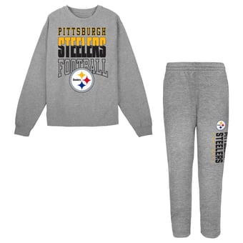 Toddler Outerstuff  Heather Gray Pittsburgh Steelers Crewneck Sweatshirt & Pants Set