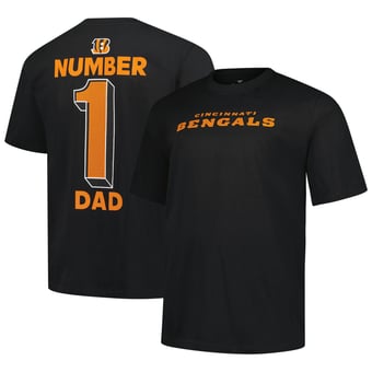 Men's Fanatics  Black Cincinnati Bengals Big & Tall Number One Dad T-Shirt