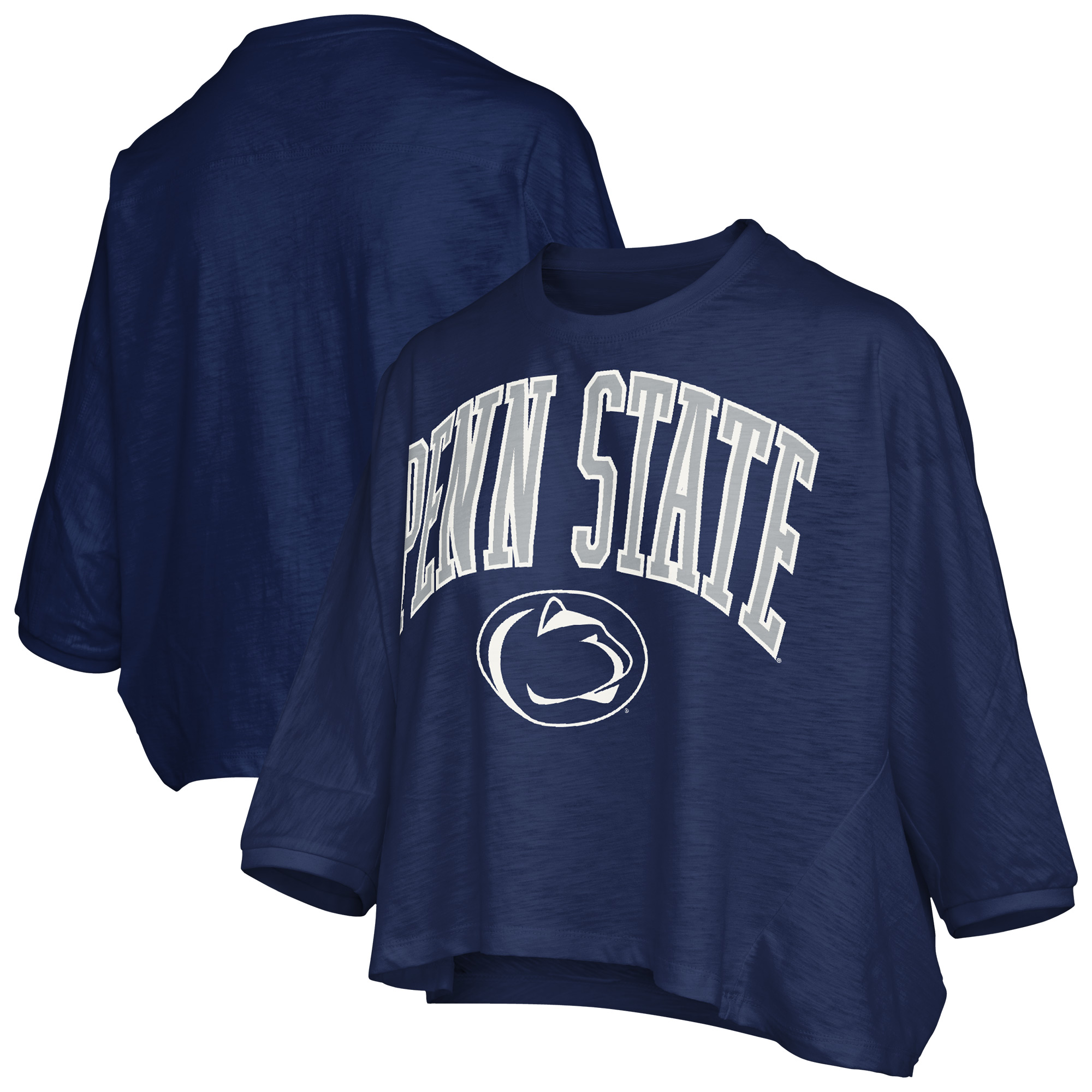 Women’s Pressbox Navy Penn State Nittany Lions Midi Arch Over Logo Oversized T-Shirt Women’s Pressbox Navy Penn State Nittany Lions Midi Arch Over Logo Oversized T-Shirt