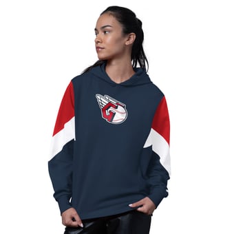 Women's Starter  Navy Cleveland Guardians Scrimmage Pullover Hoodie