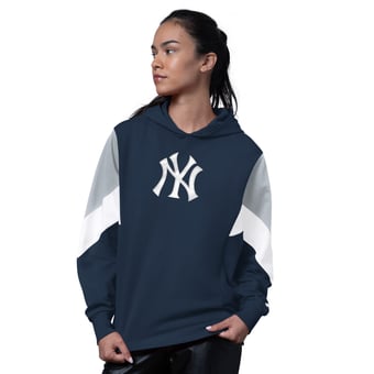 Women's Starter  Navy New York Yankees Scrimmage Pullover Hoodie