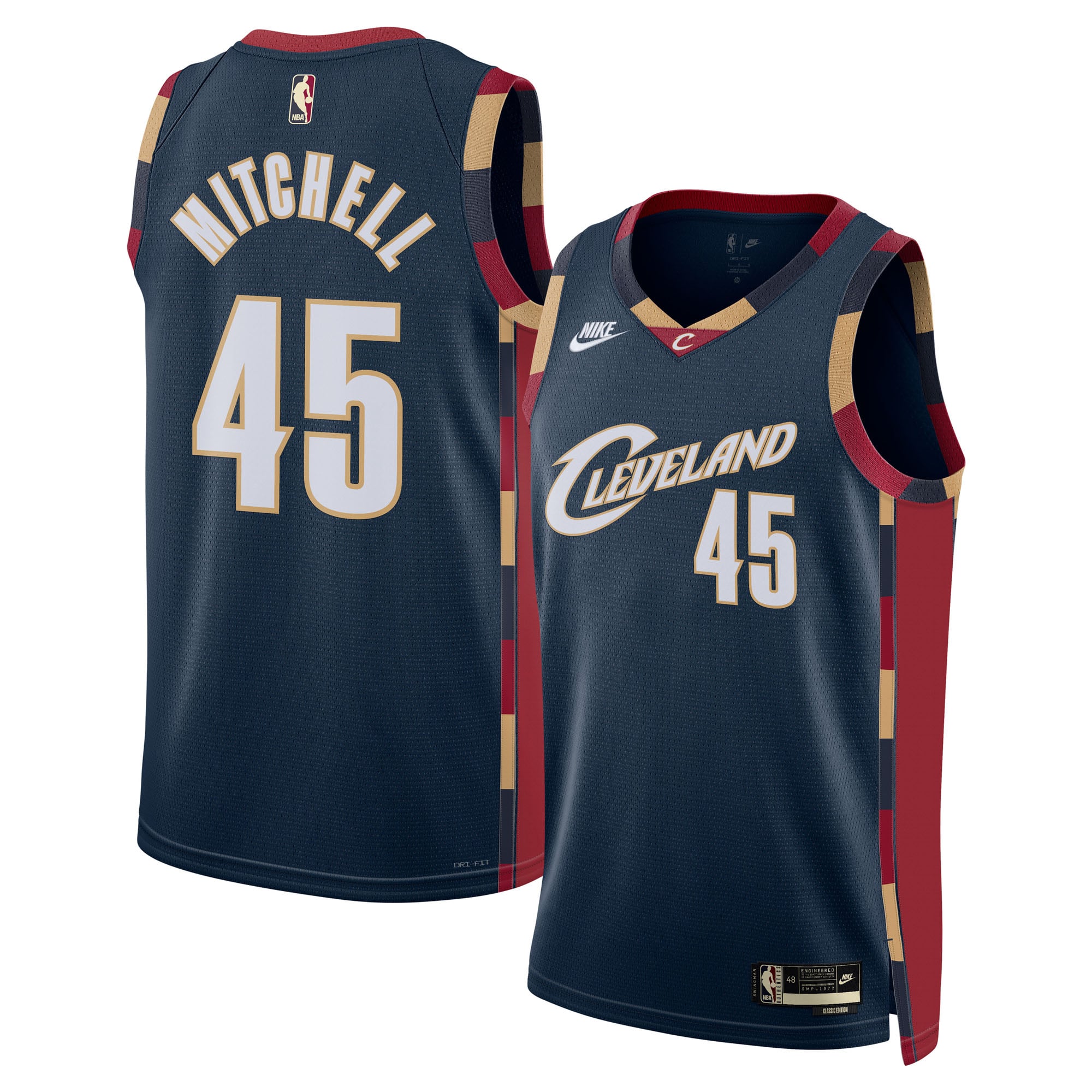 Unisex Nike Donovan Mitchell Navy Cleveland Cavaliers Swingman Jersey - Classic Edition