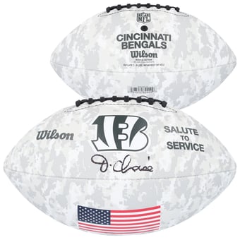 Ja'Marr Chase Cincinnati Bengals Autographed Wilson 2024 Salute To Service Football