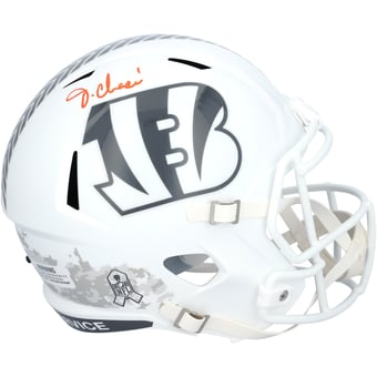 Ja'Marr Chase Cincinnati Bengals Autographed Riddell 2024 Salute To Service Speed Replica Helmet