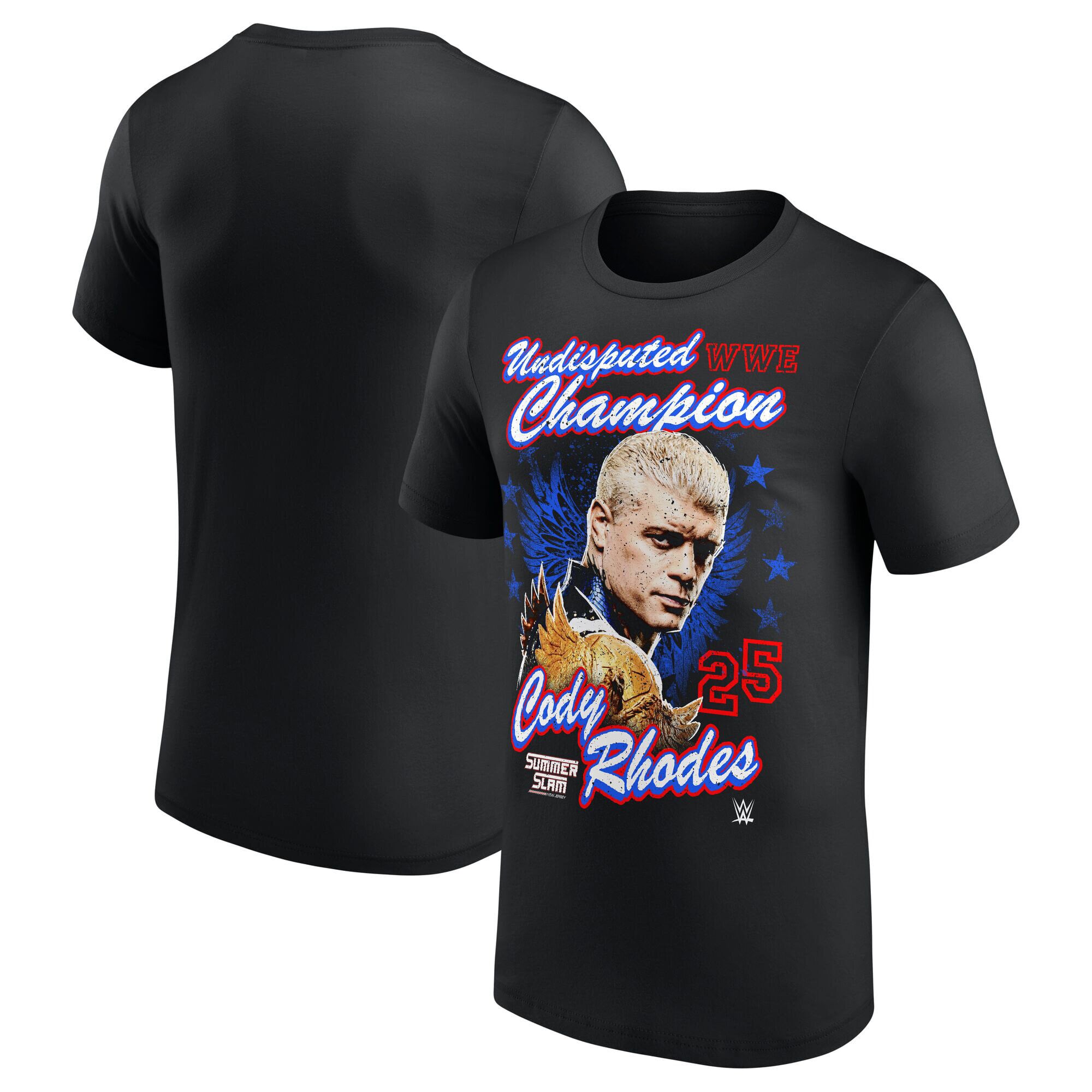 T-Shirt WWE Cody Rhodes SummerSlam 2025 Vainqueur - Noir - Homme