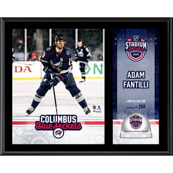 Adam Fantilli Columbus Blue Jackets 12" x 15" 2025 NHL Stadium Series Sublimated Plaque with Game-Used Ice - Limited Edition of 250