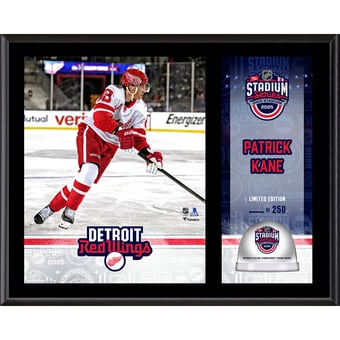 Patrick Kane Detroit Red Wings 12" x 15" 2025 NHL Stadium Series Sublimated Plaque with Game-Used Ice - Limited Edition of 250