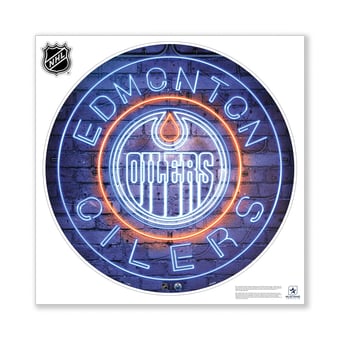 Edmonton Oilers 28" x 28" Repositionable Neon Wall Decal