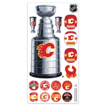 Calgary Flames Repositionable Stanley Cup Wall Decal Set