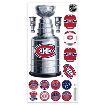 Montreal Canadiens Repositionable Stanley Cup Wall Decal Set
