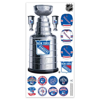 New York Rangers Repositionable Stanley Cup Wall Decal Set