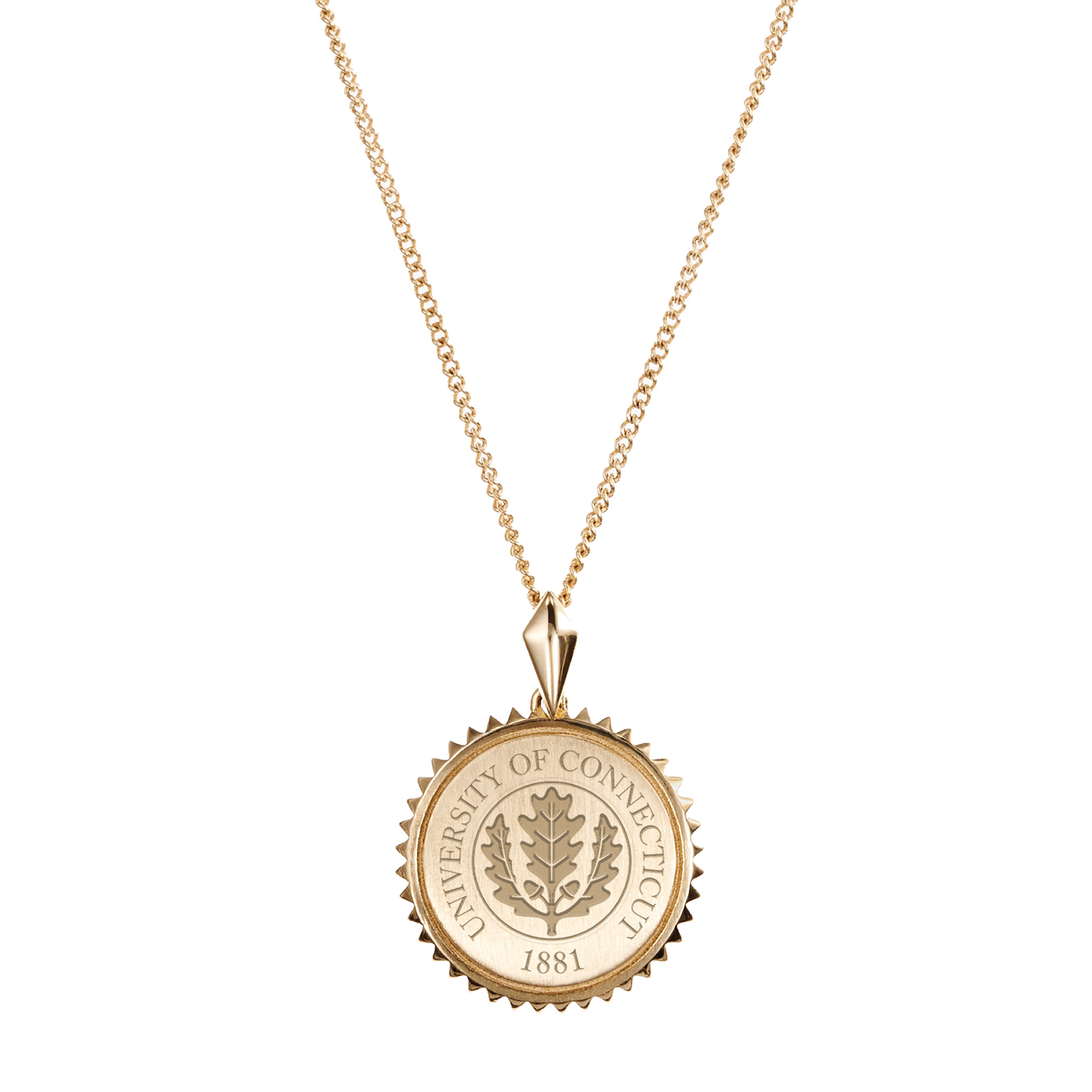 Kyle Cavan  UConn Huskies Gold Sunburst Necklace