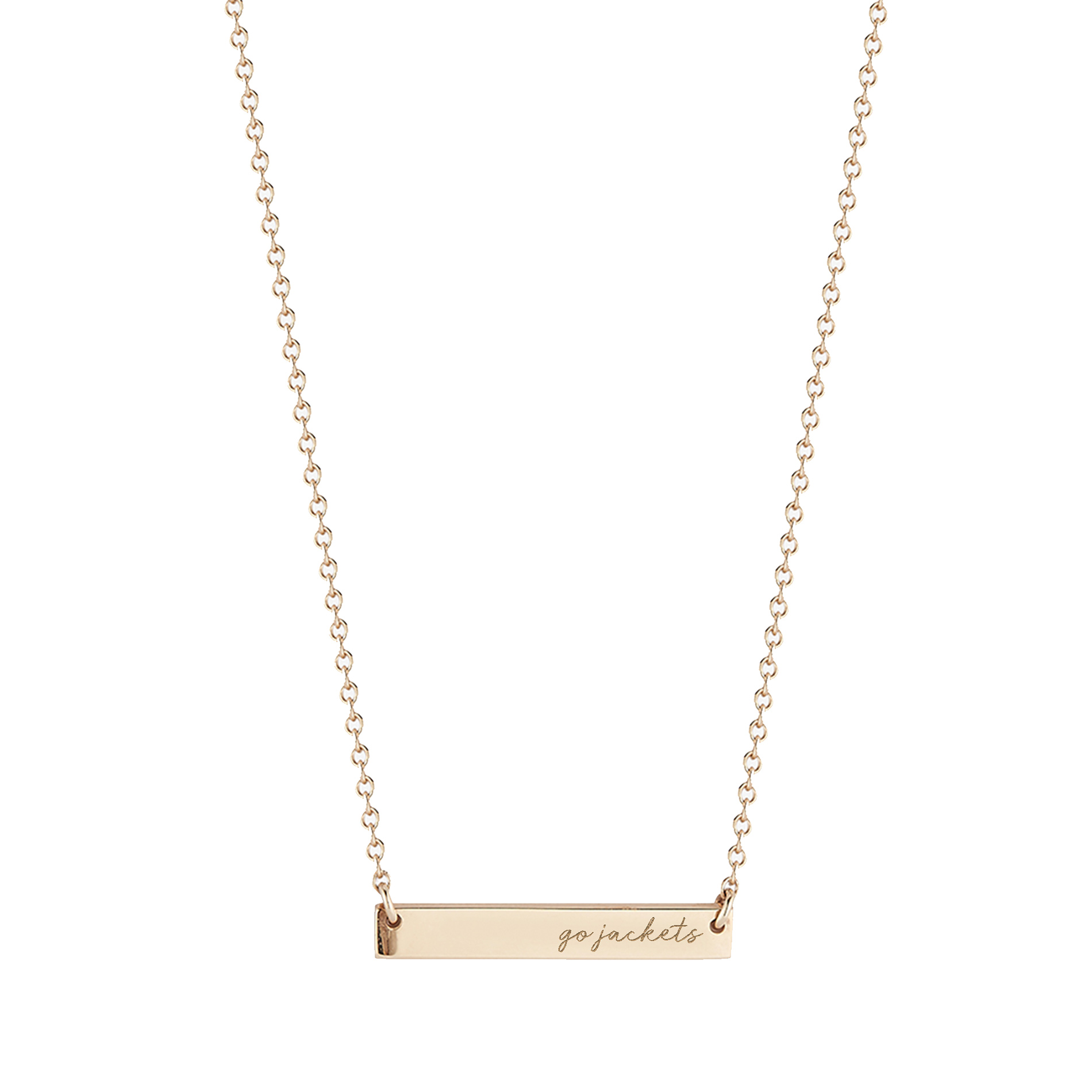 Kyle Cavan  Georgia Tech Yellow Jackets Gold Horizontal Bar Necklace