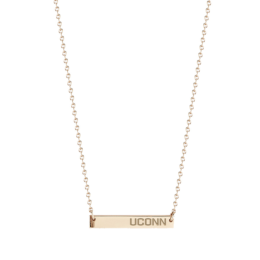 Kyle Cavan  UConn Huskies Gold Horizontal Bar Necklace