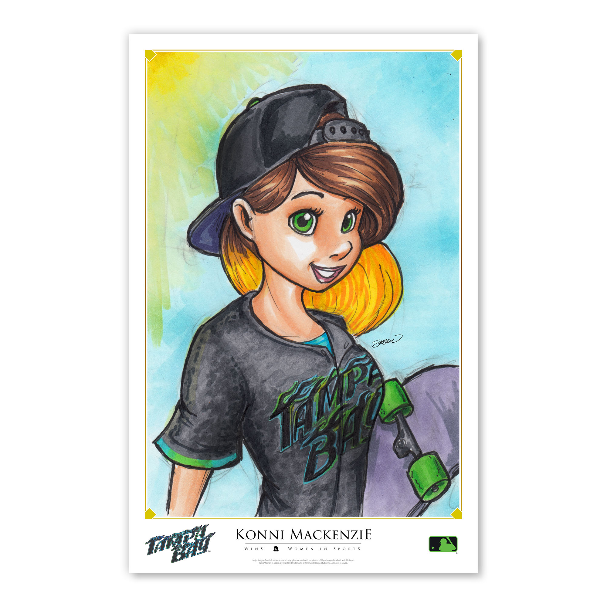Tampa Bay Rays 11" x 17" Konni Mackenzie Women In Sports Poster: retailer-supplied image