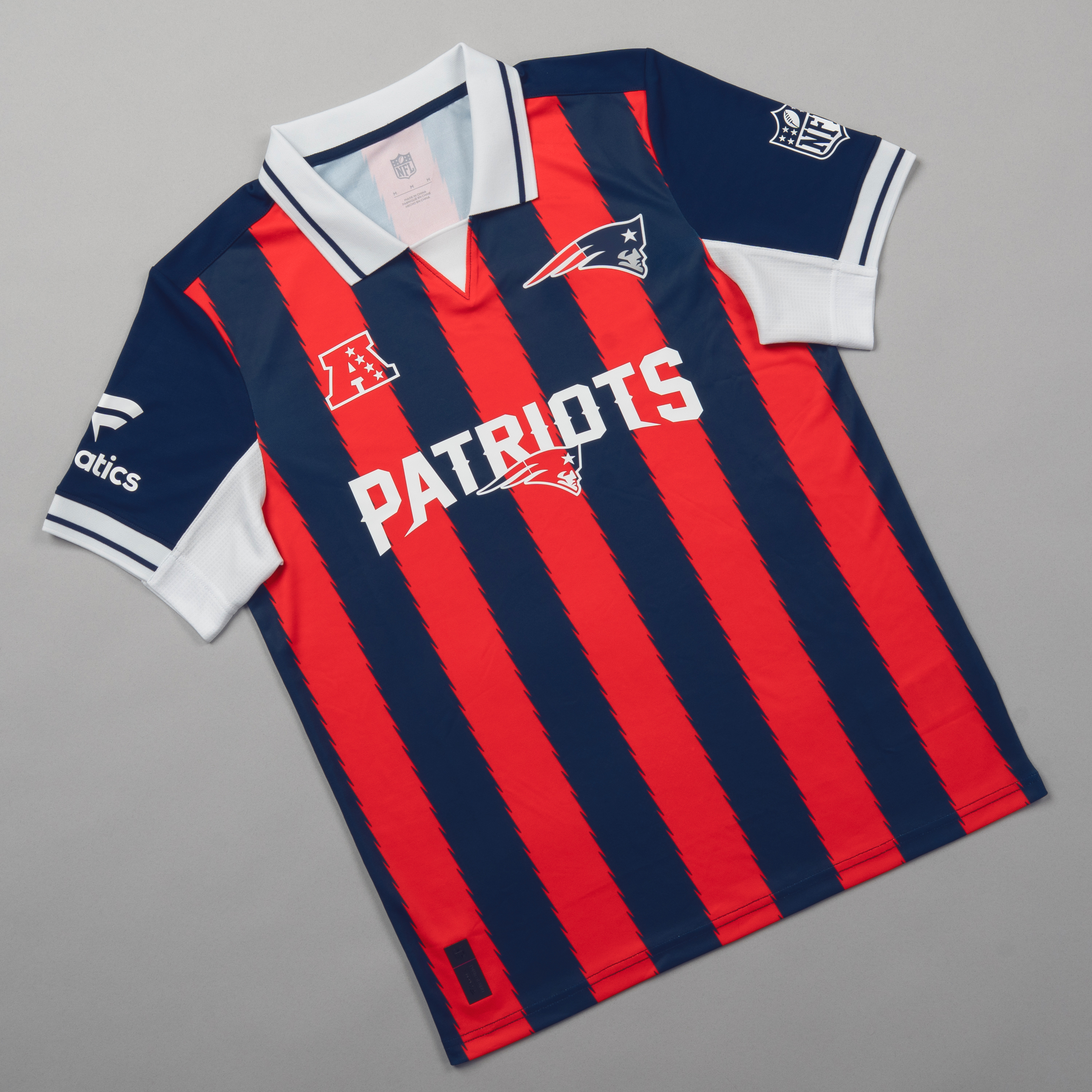 Men's Fanatics Navy New England Patriots NFL Football x Football Collared Fan Top