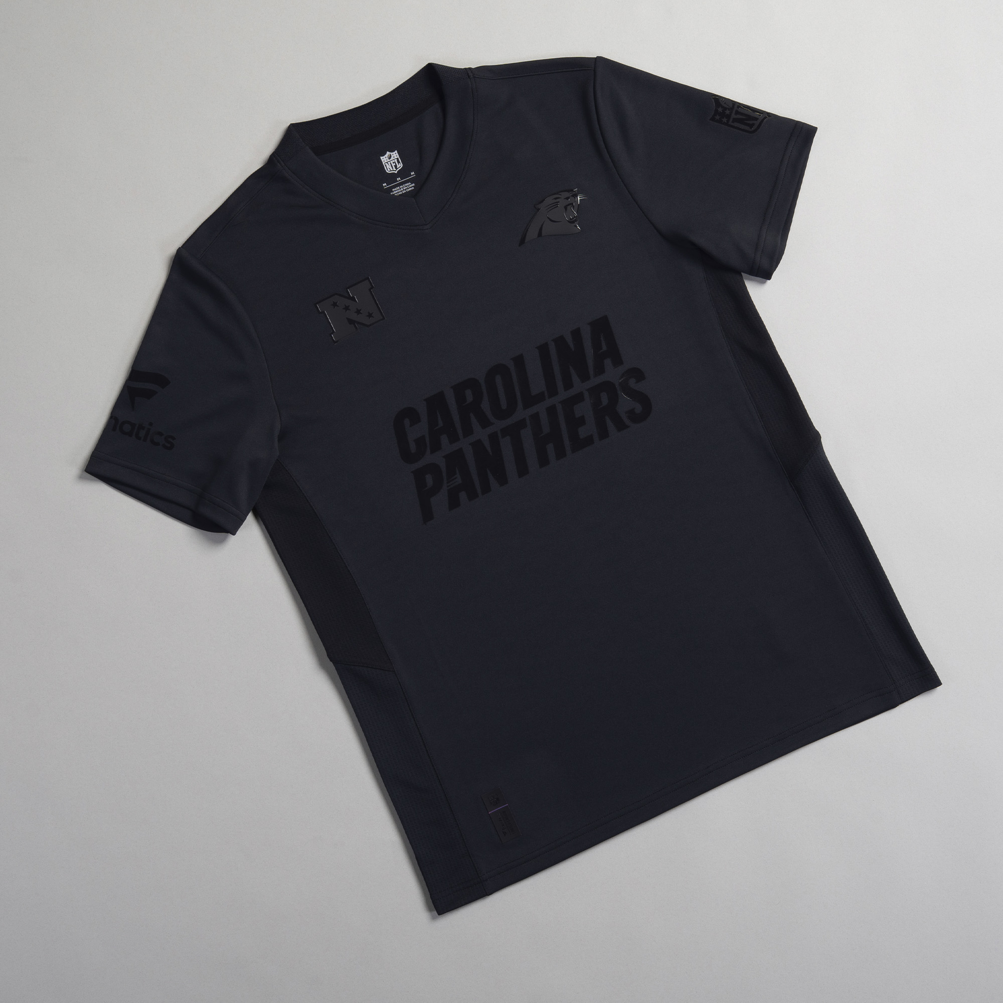Men's Fanatics Black Carolina Panthers NFL Football x Football V-Neck Fan Top