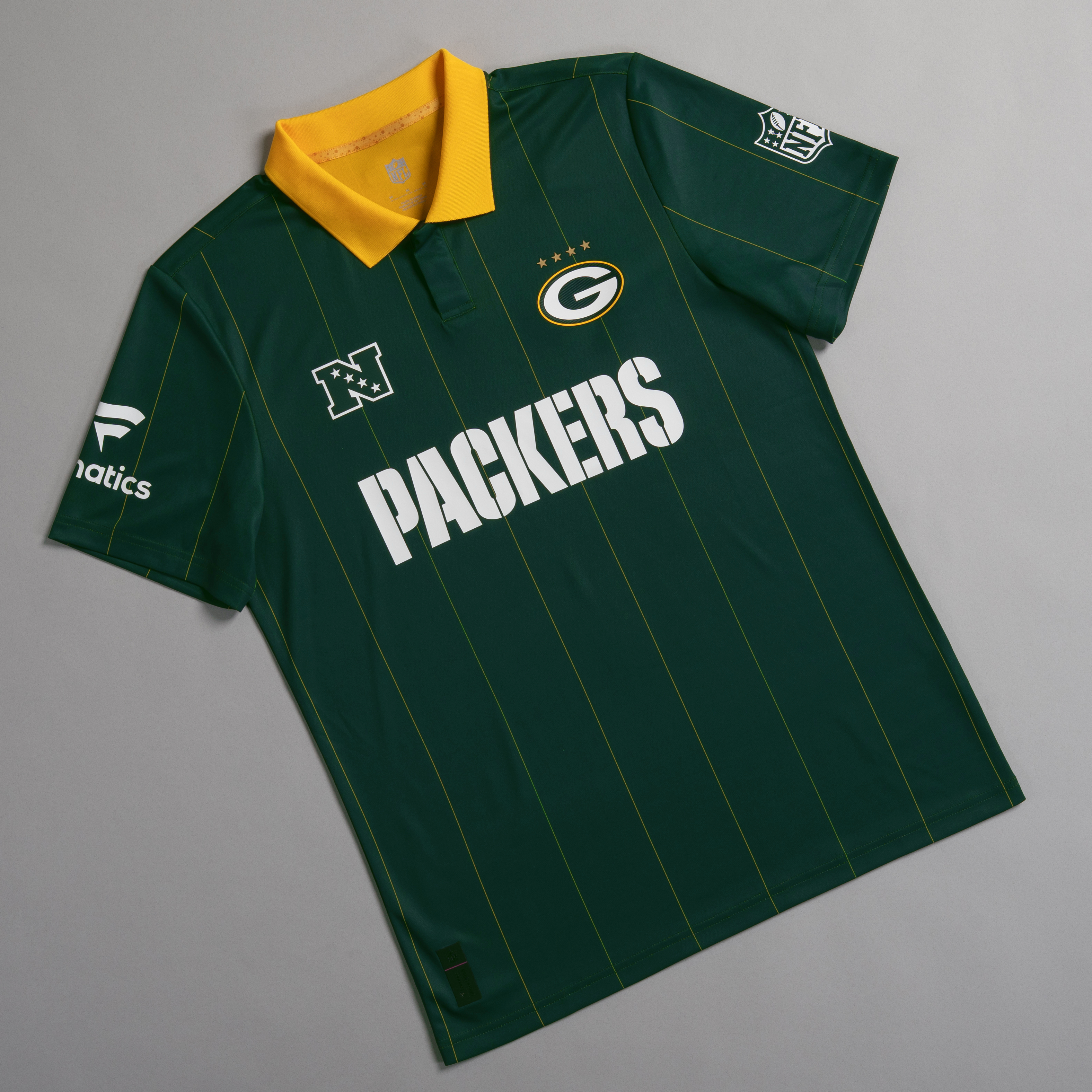 Men's Fanatics Dark Green Green Bay Packers NFL Football x Football Collared Fan Top