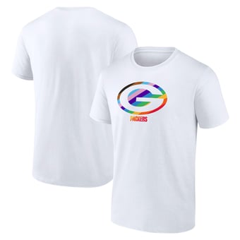 Men's White Green Bay Packers Logo Pride T-Shirt