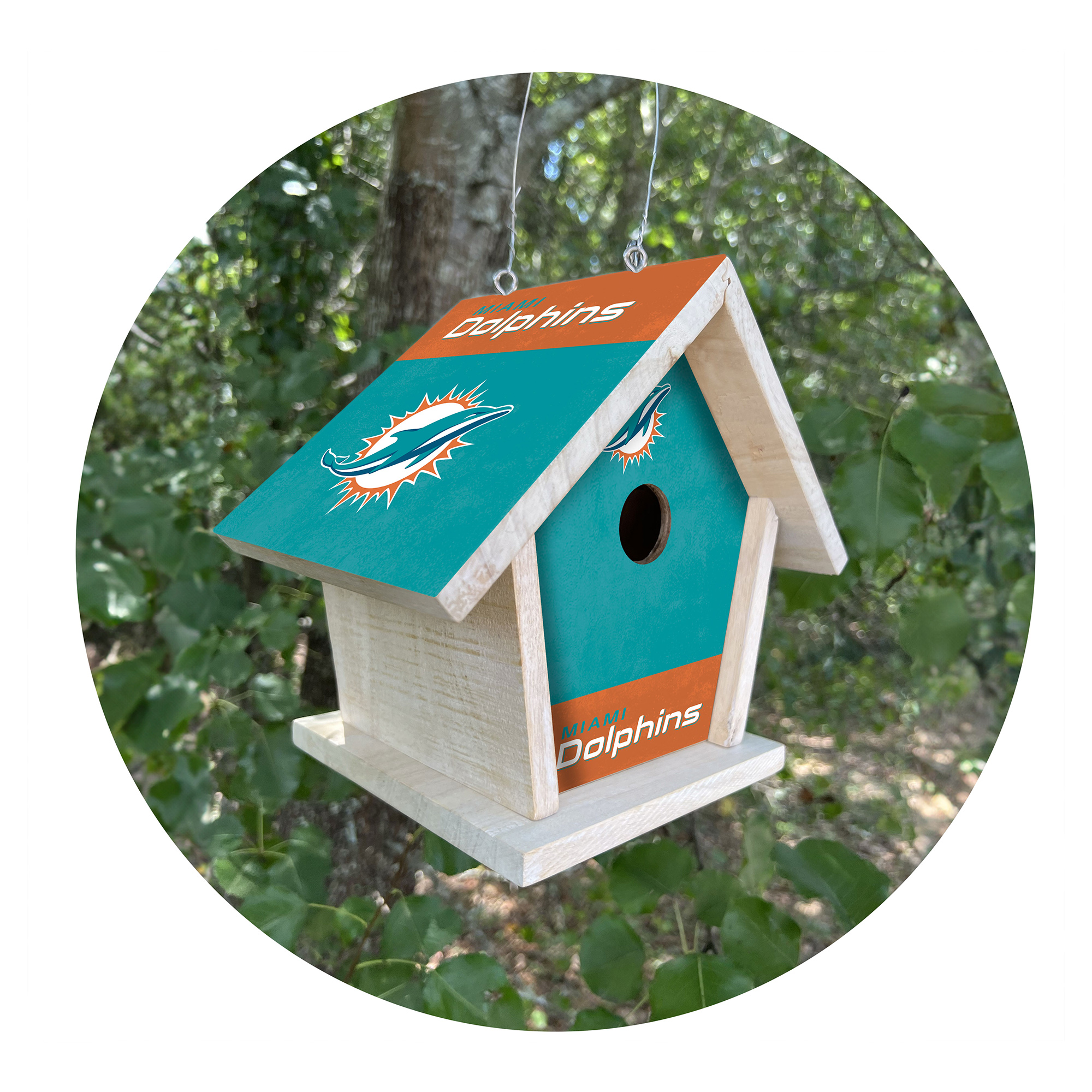 Miami Dolphins Team Pride Bird House