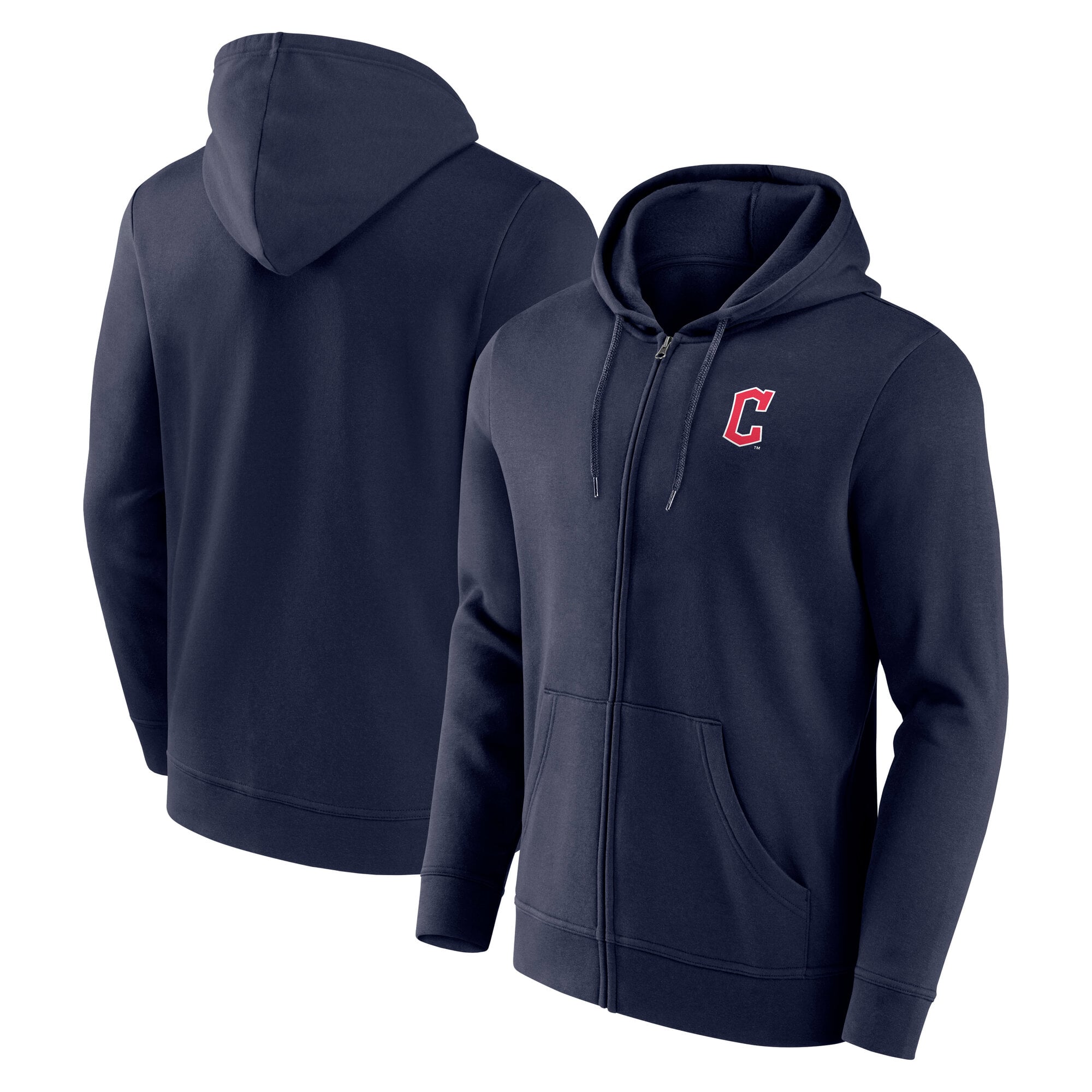Cleveland Guardians Felpa con cappuccio e zip intera con logo Primary - Uomo