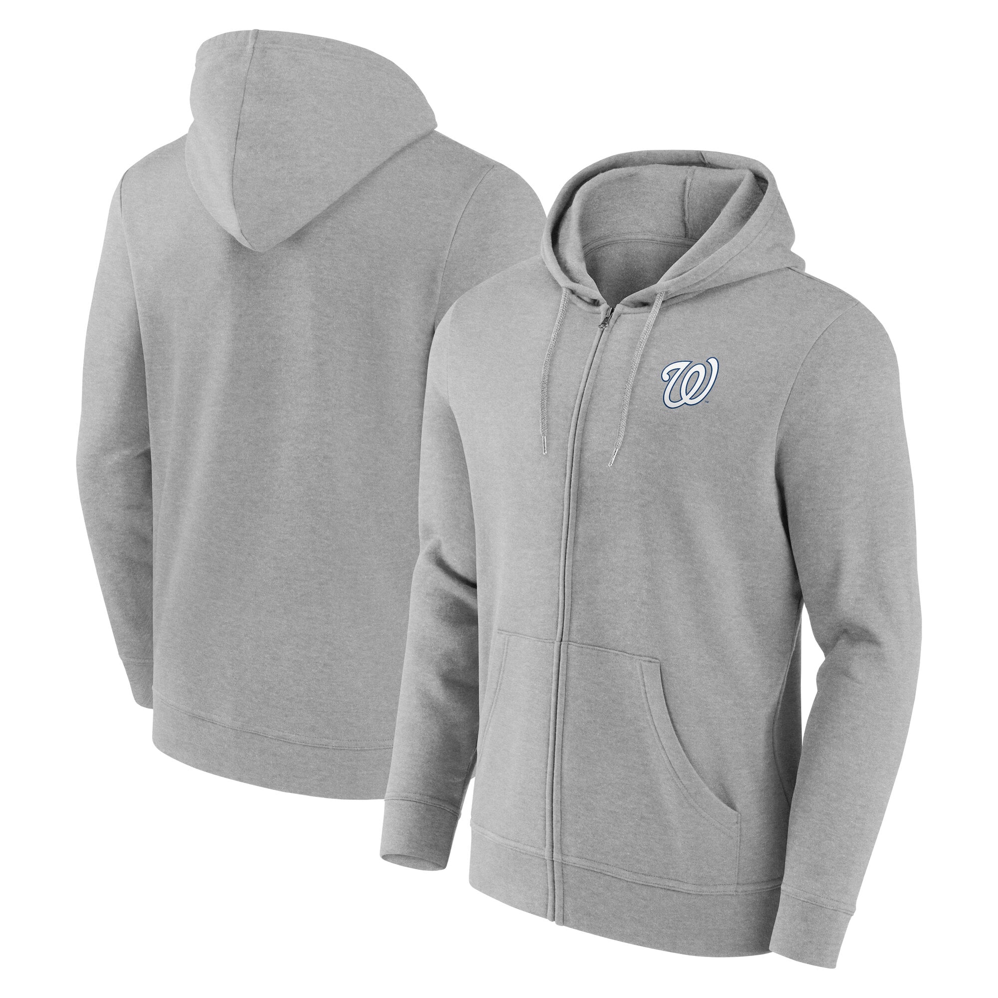 Washington Nationals Felpa con cappuccio e zip intera con logo Primary - Uomo