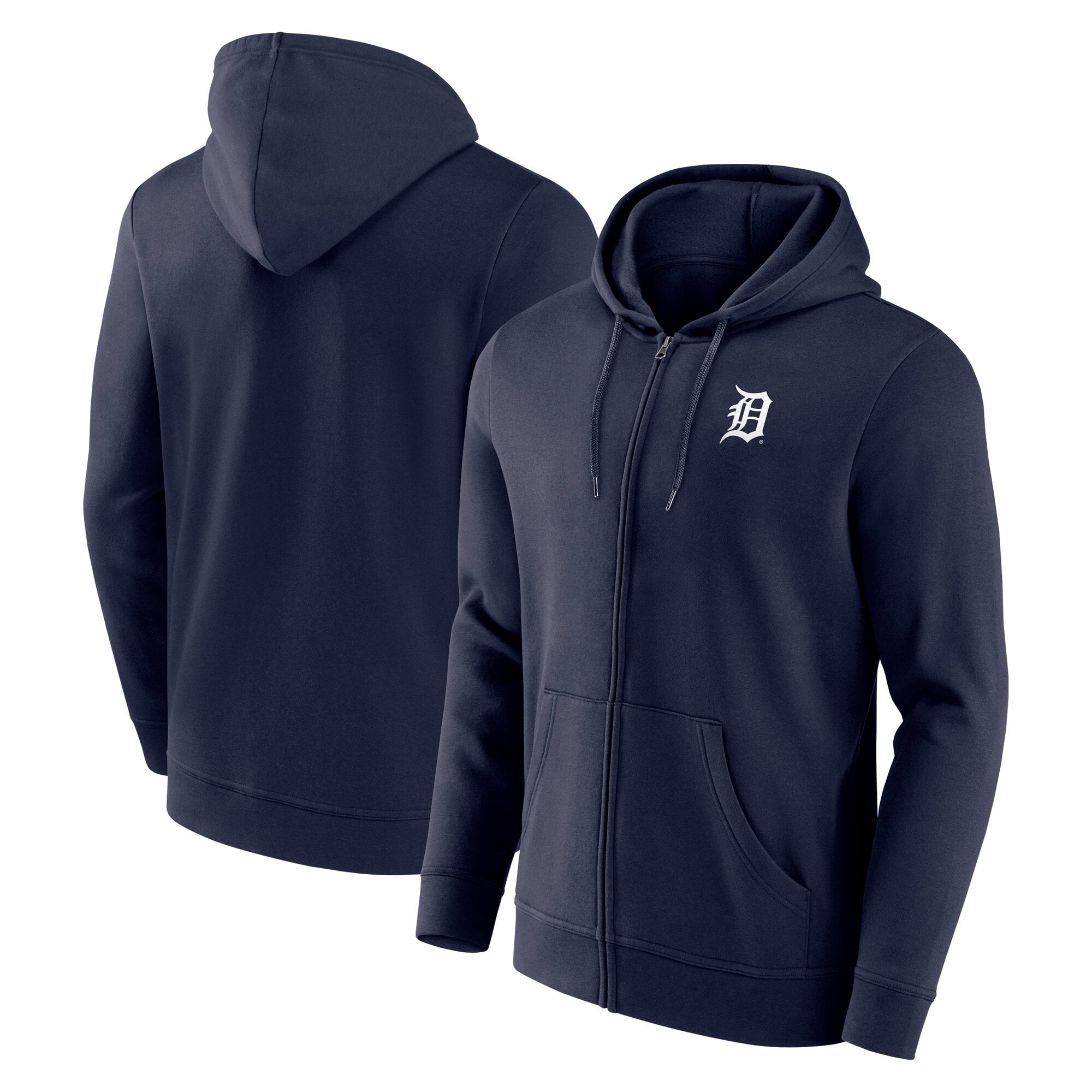 Detroit Tigers Felpa con cappuccio e zip intera con logo Primary - Uomo