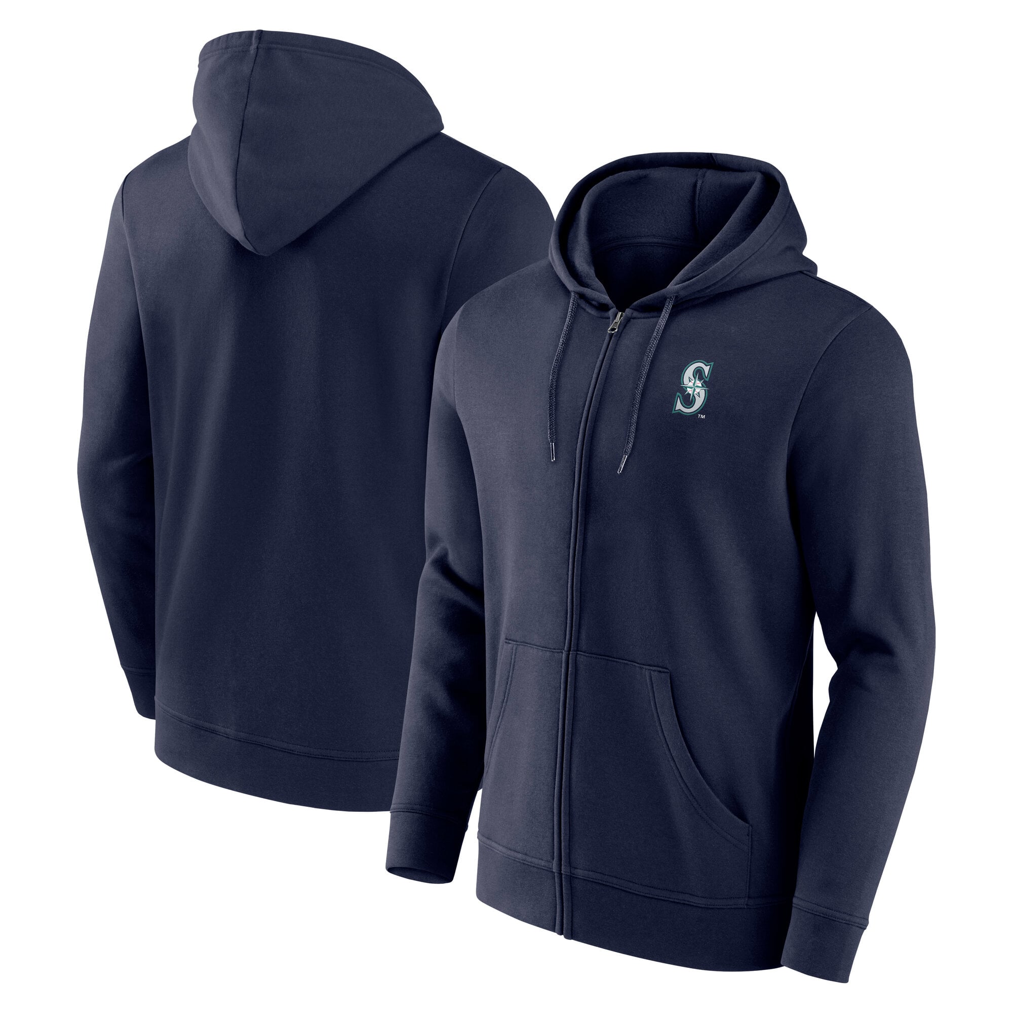 Seattle Mariners Felpa con cappuccio e zip intera con logo Primary - Uomo