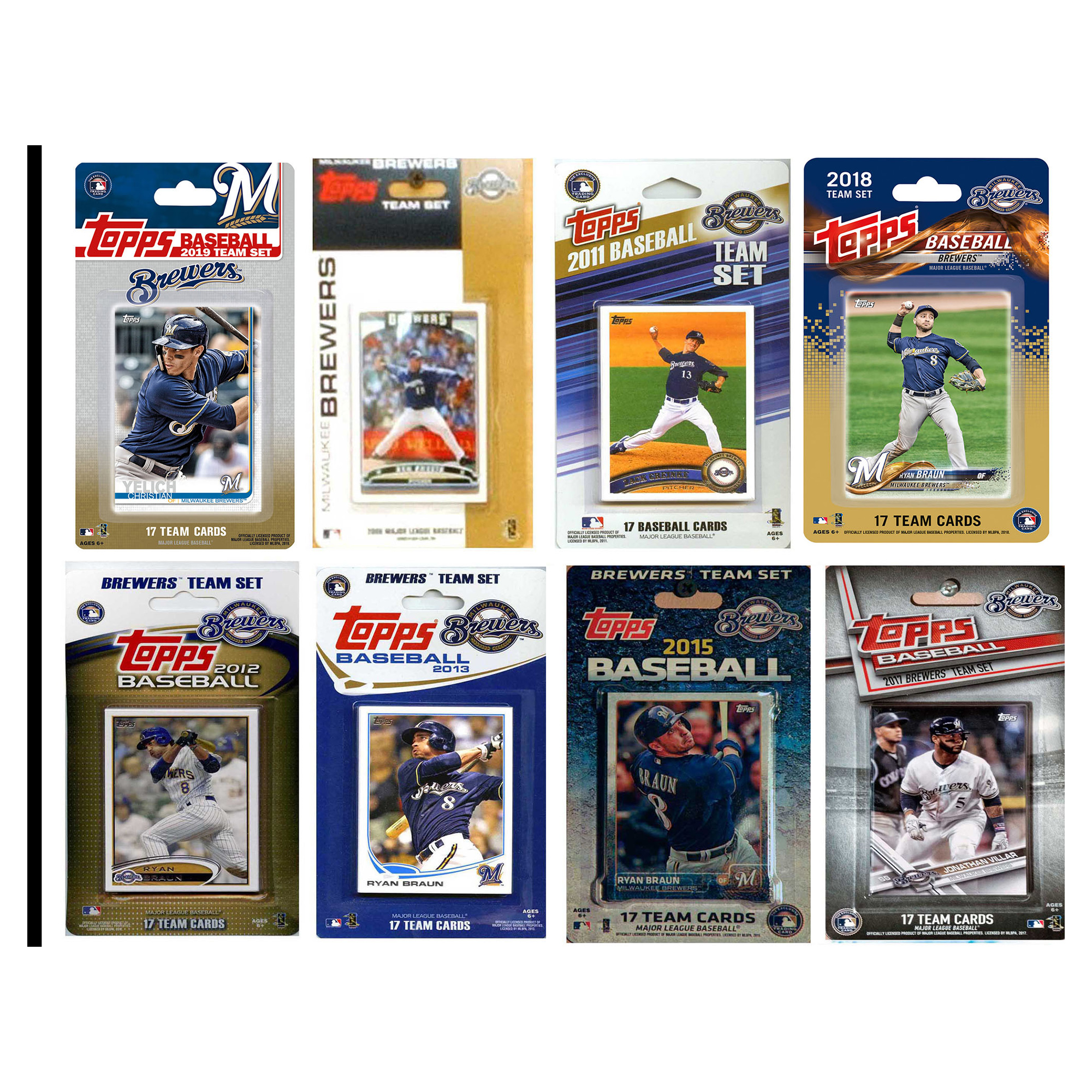 Milwaukee Brewers Trading Card Team Sets
