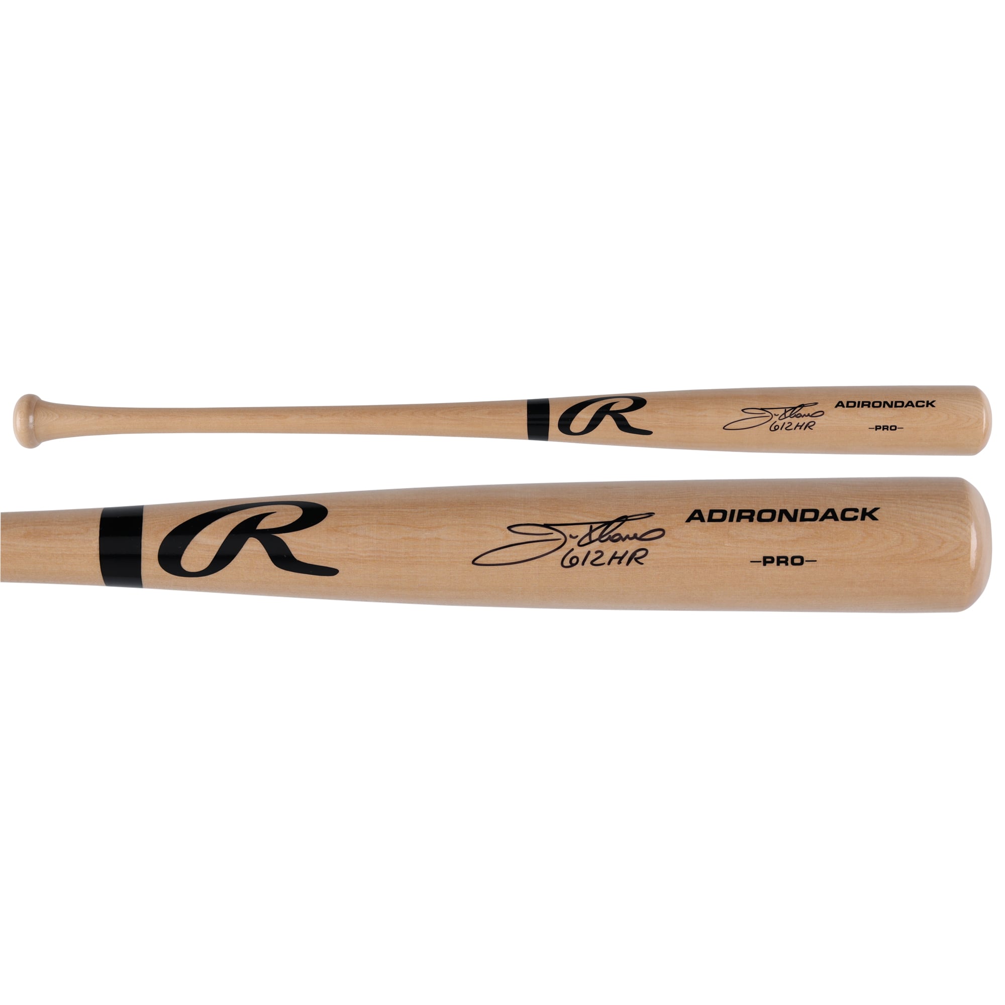Jim Thome Cleveland Indians Autographed Blonde Rawlings Pro Bat with "612 HR" Inscription