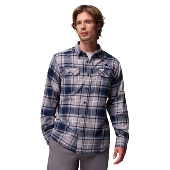 Men's Columbia  Navy Dallas Cowboys Flare Gun Long-Sleeve Button-Up Flannel Shirt