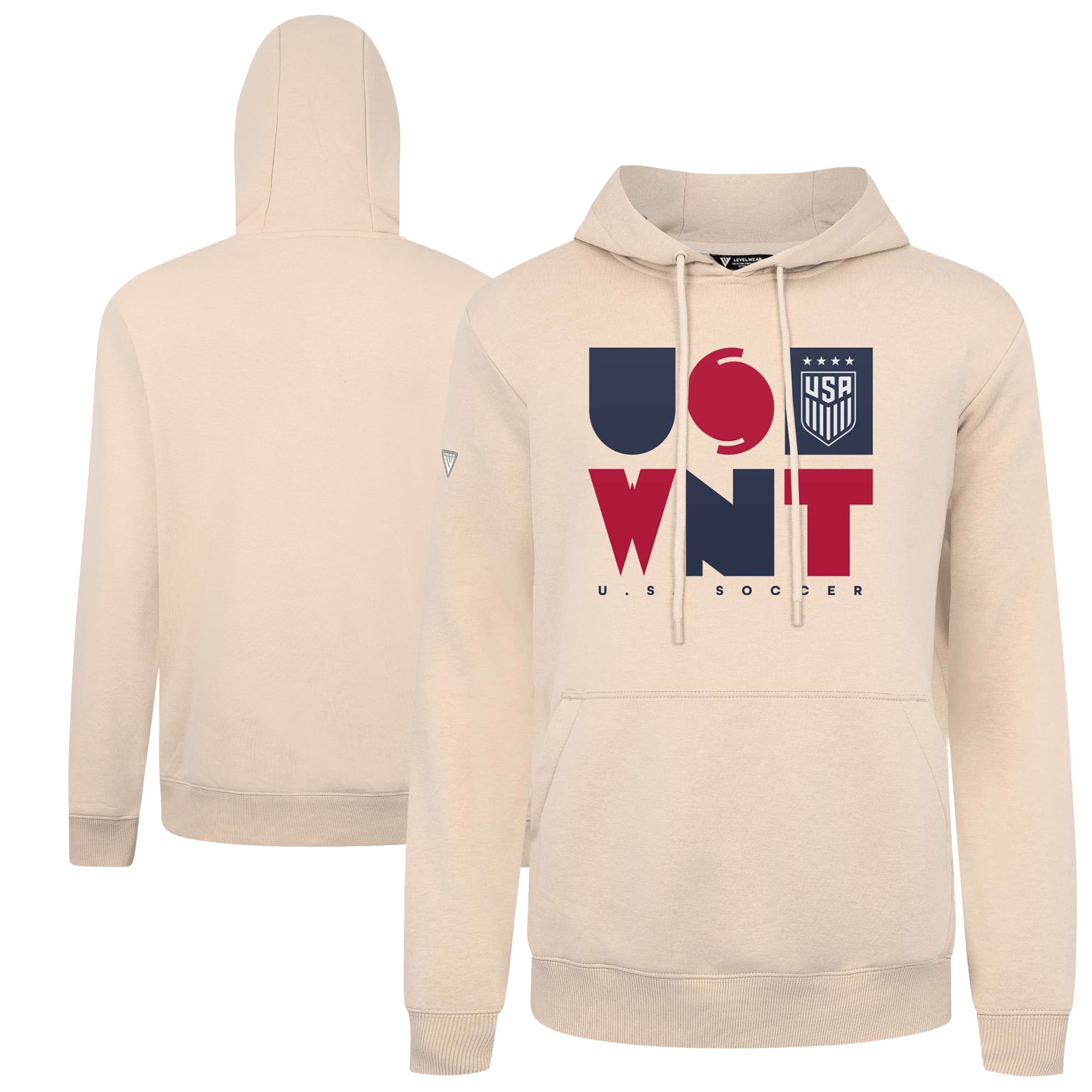 Men's Levelwear Khaki USWNT Podium Full On Pullover Hoodie
