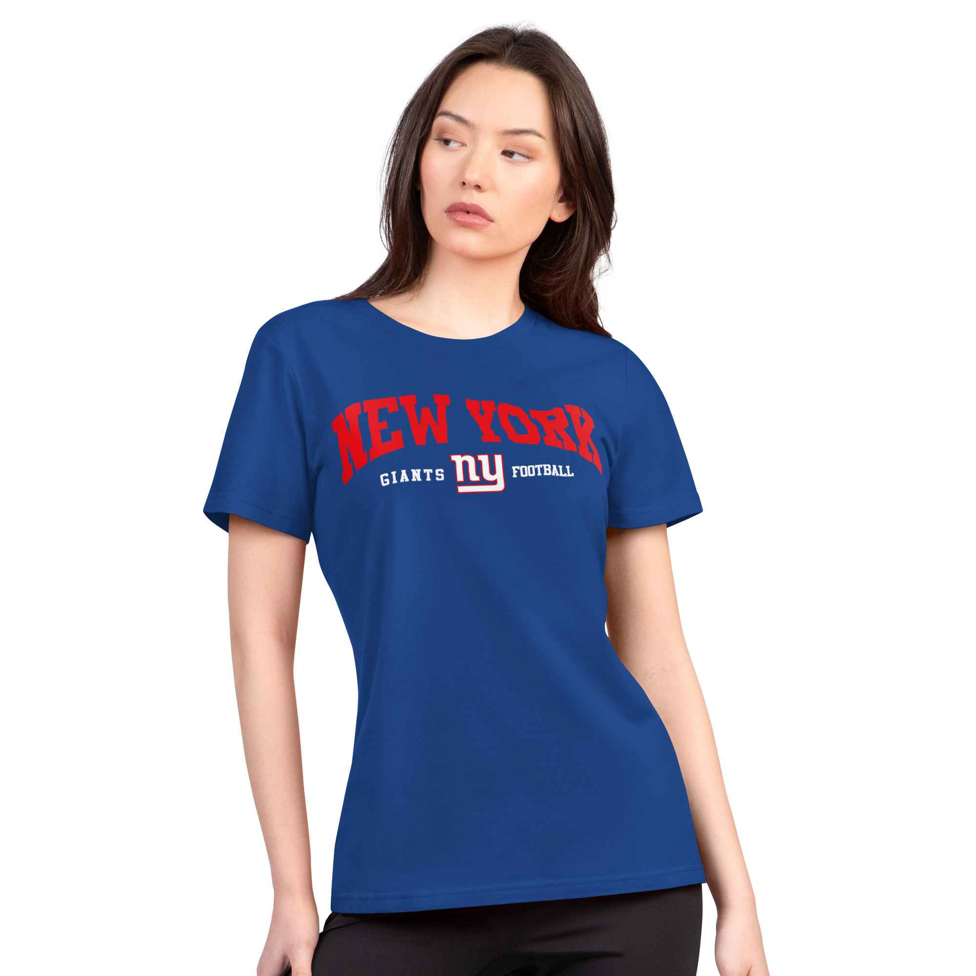 Women's G-III 4Her by Carl Banks Royal New York Giants Super-Slim Lightweight Winning Crew T-Shirt