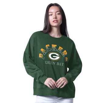 Women's G-III 4Her by Carl Banks Green Green Bay Packers Oversized Feud Sweatshirt