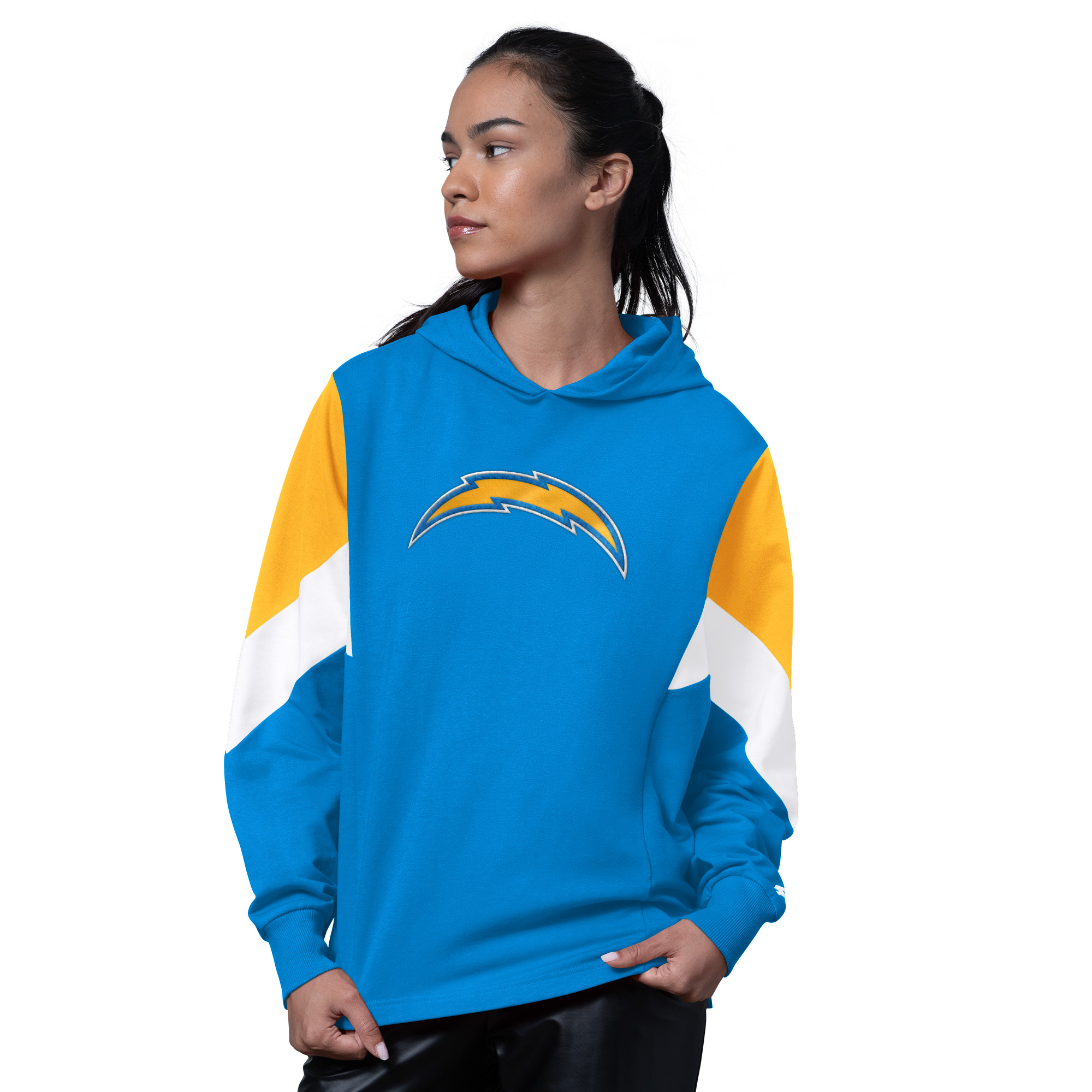 Women's Starter Powder Blue Los Angeles Chargers Scrimmage Hoodie