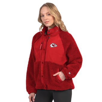 Women's Starter Red Kansas City Chiefs On the Ball Sherpa Jacket