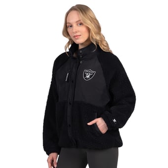 Women's Starter Black Las Vegas Raiders On the Ball Sherpa Jacket