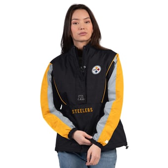 Women's Starter Black/Gold Pittsburgh Steelers Thursday Night Gridiron Half-Zip Jacket