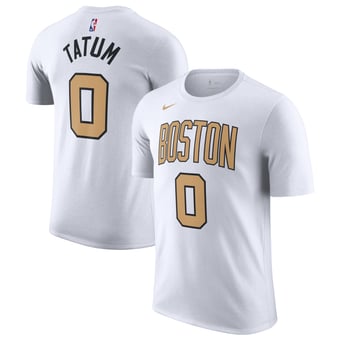 Unisex Nike Jayson Tatum White Boston Celtics 2025/26 City Edition Name & Number T-Shirt