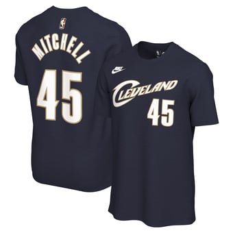 Unisex Nike Donovan Mitchell Navy Cleveland Cavaliers Name & Number T-Shirt - Classic Edition