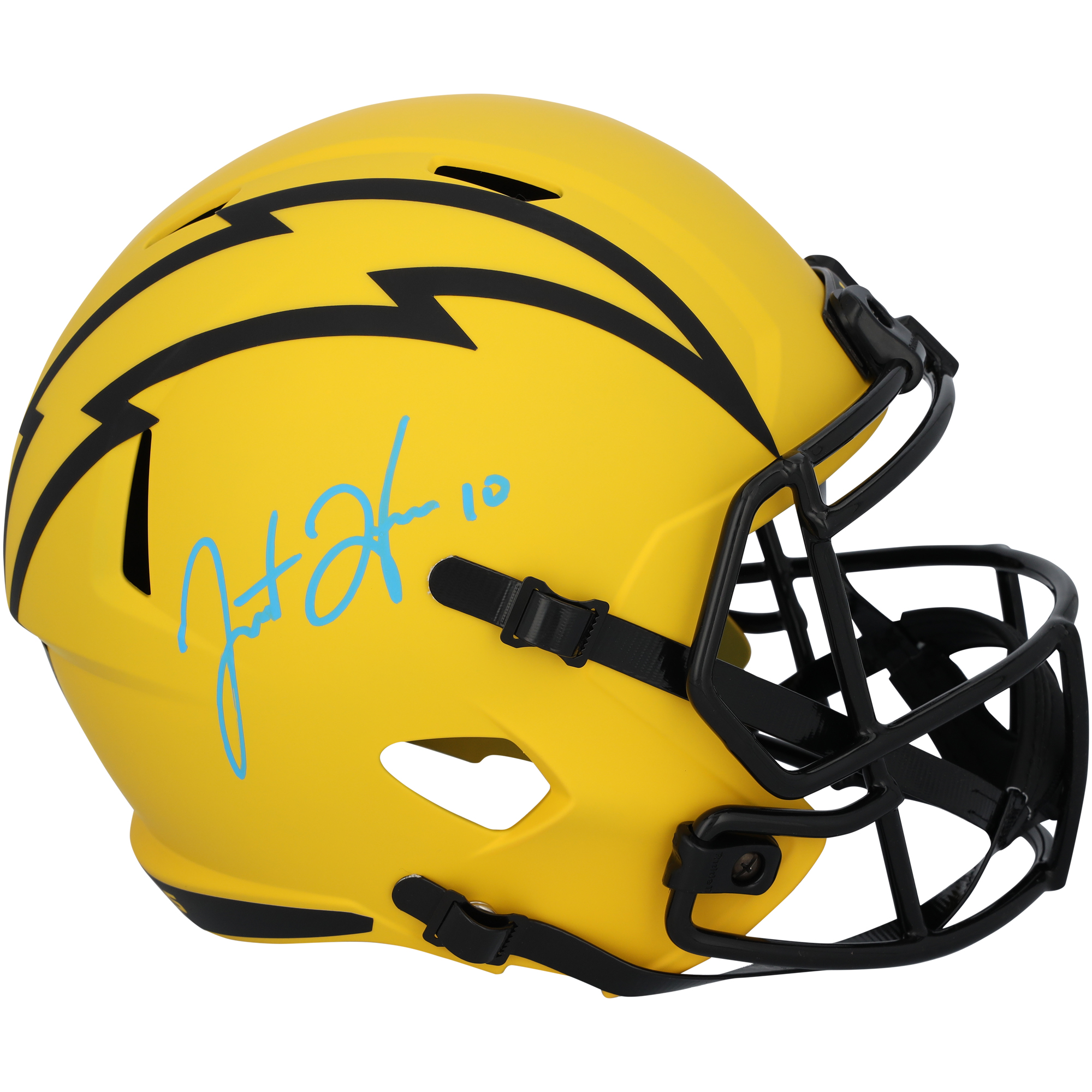 Justin Herbert Los Angeles Chargers Autographed Riddell Rave Speed Replica Helmet: retailer-supplied image