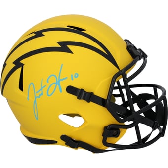 Justin Herbert Los Angeles Chargers Autographed Riddell Rave Speed Replica Helmet