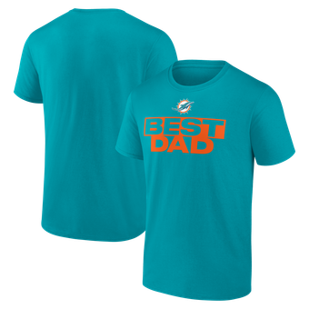 Men's Aqua Miami Dolphins Best Dad Father's Day T-Shirt