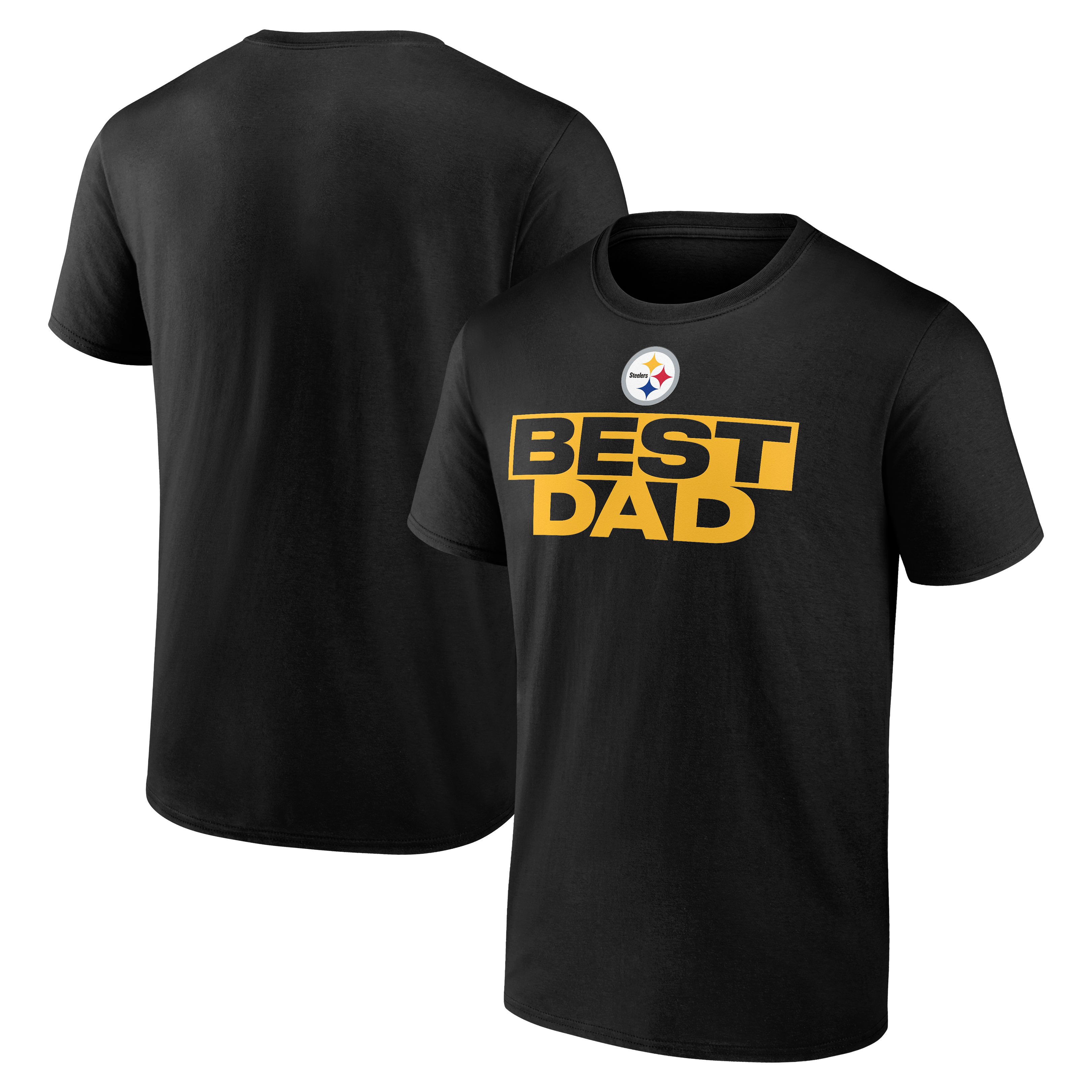 Men's Black Pittsburgh Steelers Best Dad Father's Day T-Shirt