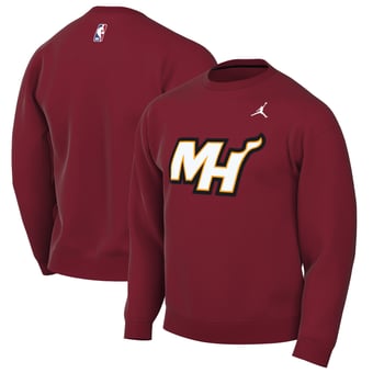 Men's Jordan Brand Red Miami Heat Statement Edition Sweatshirt