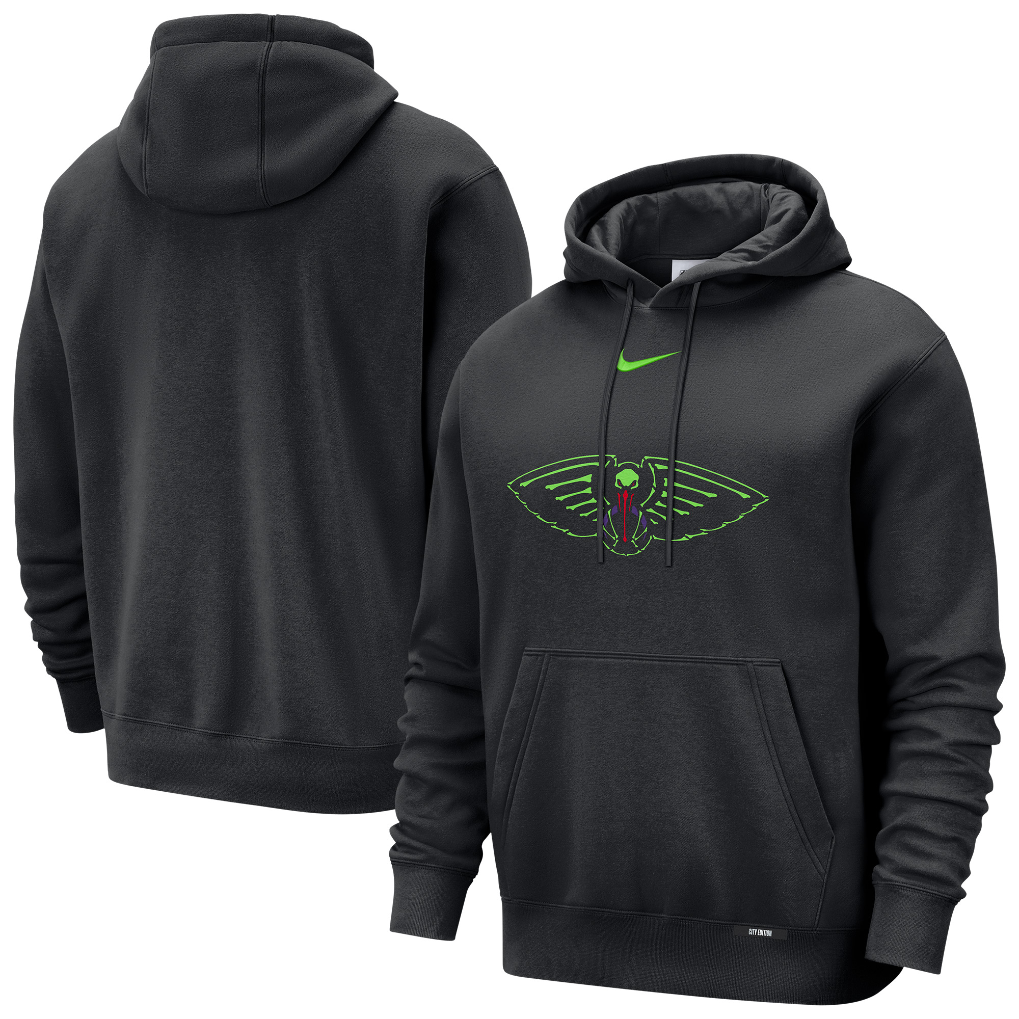 Nike Adult 2025-26 City Edition New Orleans Pelicans Club Logo Hoodie, Men's, Medium, Black