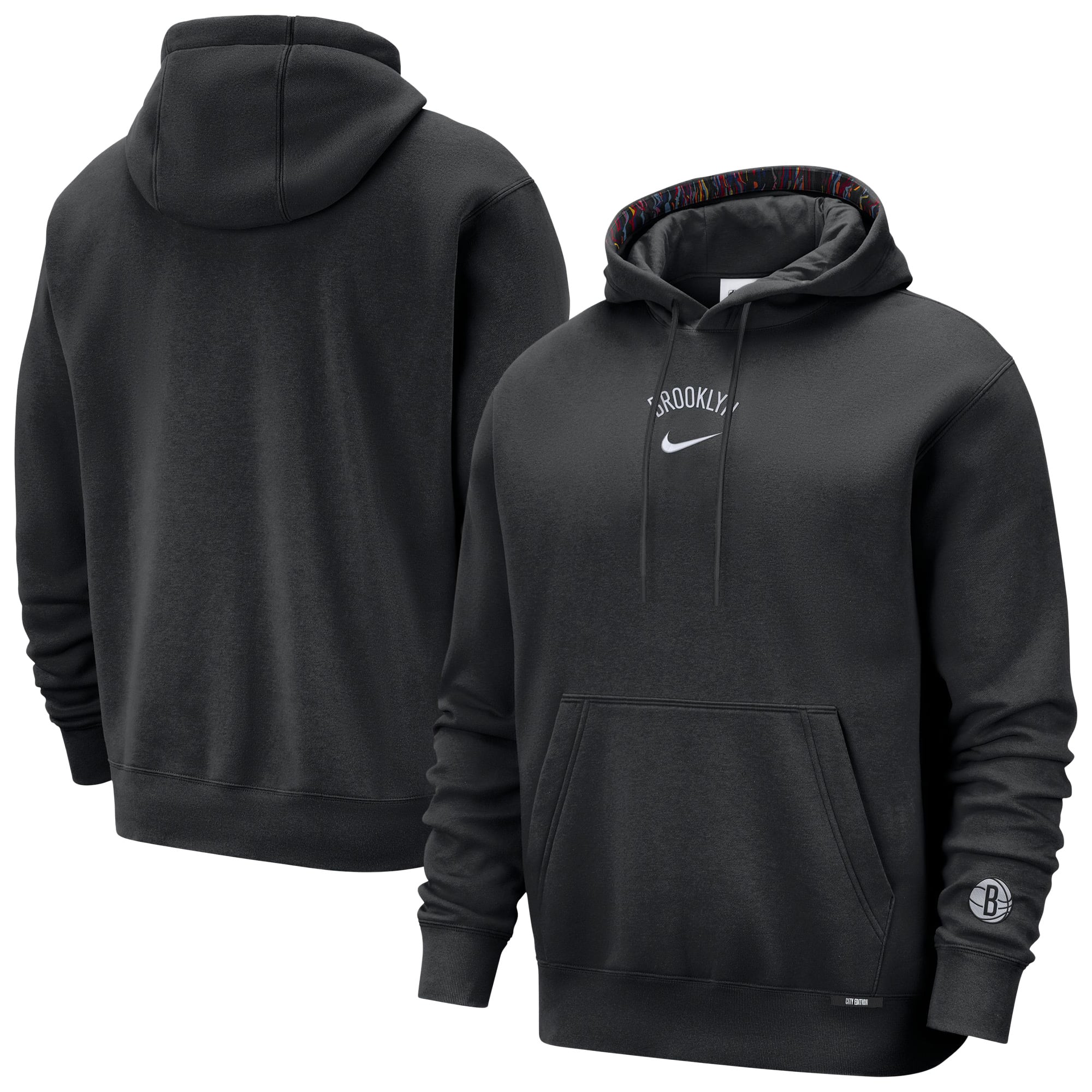 Men's Nike  Black Brooklyn Nets 2025/26 City Edition Courtside Remix Premium Hoodie