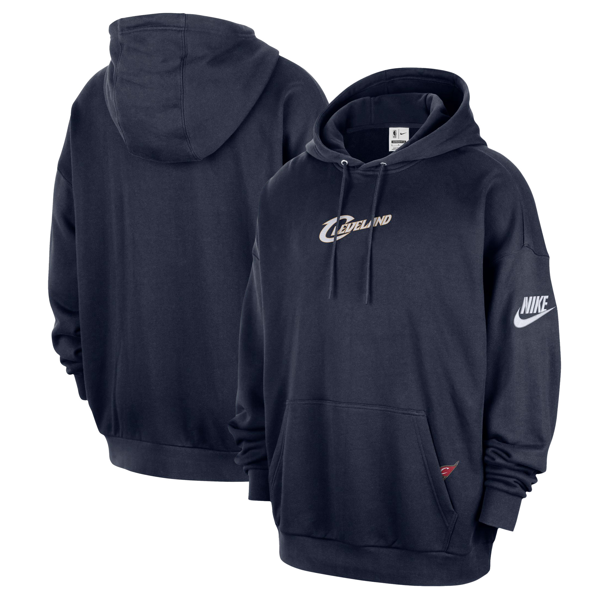 Men's Nike Navy Cleveland Cavaliers Classic Edition Hardwood Classics Premium Club Heavyweight Fleece Hoodie